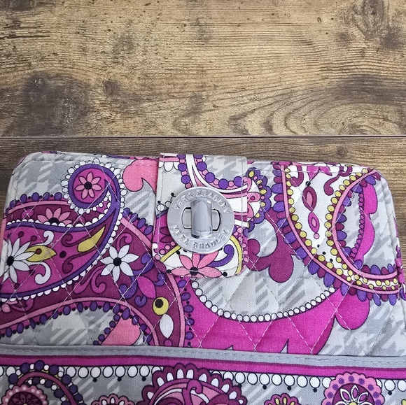 Vera Bradley Vibrant Pink and Gray Women's Wallet - Picture 2 of 9